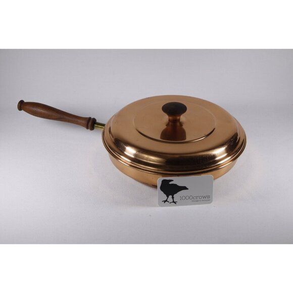 Vintage Tagus copperware pan, country kitchen cookware chafing dish, copper food - Picture 10 of 10